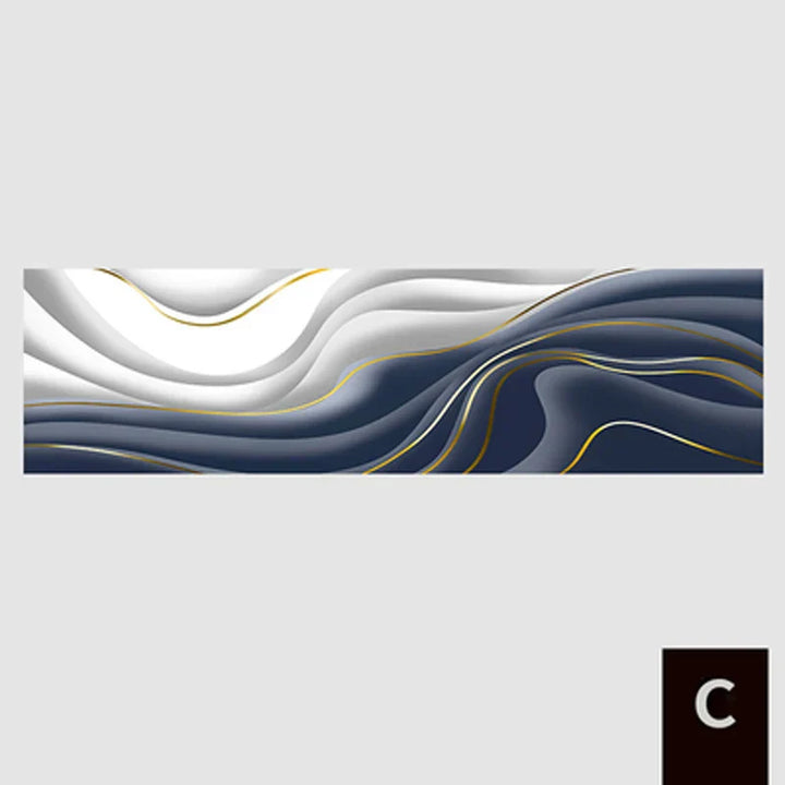 Modern Abstract Green Gray Gold Flowing Ribbon Wall Art Fine Art Canvas Prints Tall Format Pictures for Living Room Foyer Staircase Wall Decor | Skanto