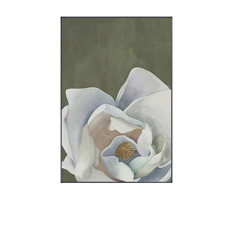 Skandinavisk Large Flower Wall Art Fine Art Canvas Prints White Petal Flower Posters Modern Botanical Pictures For Foyer Living Room | Skanto