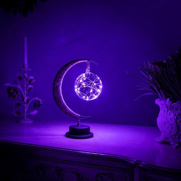 Norvo | Celunara Moonlight Lampe Halvmåne Design | LED i 3 Farger | 26,5×17×10 cm | Trådløs med Batteridrift