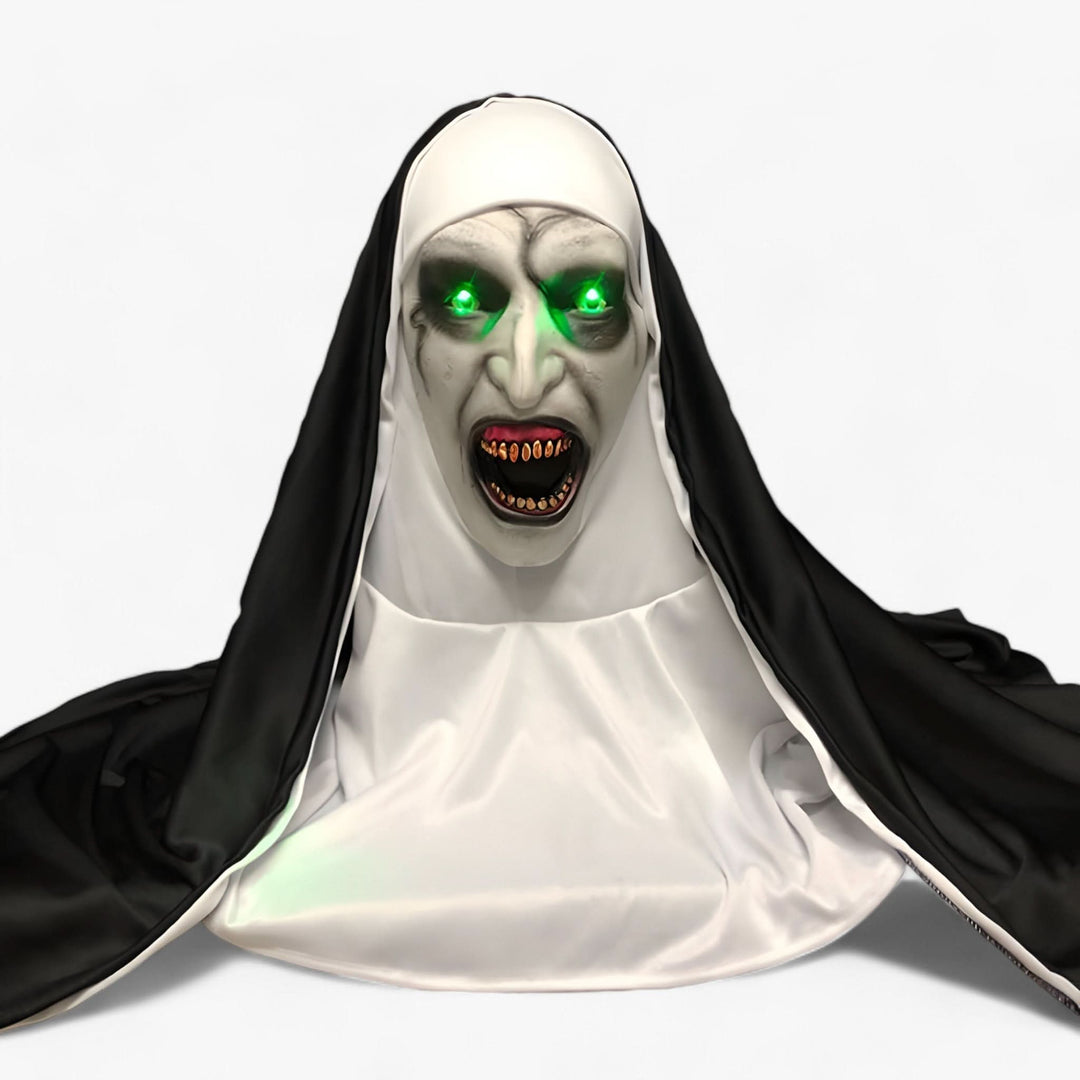 Skanto | Raven | LED Nonne Maske - Skummel Halloween Utseende