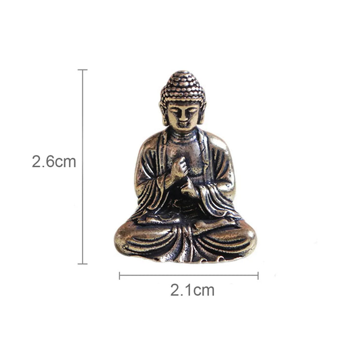 Skanto | 10 deler mini messing sitte Buddha statue figur for reise buddhisme tilbedelse hjem kontor skrivebordsdekorasjon