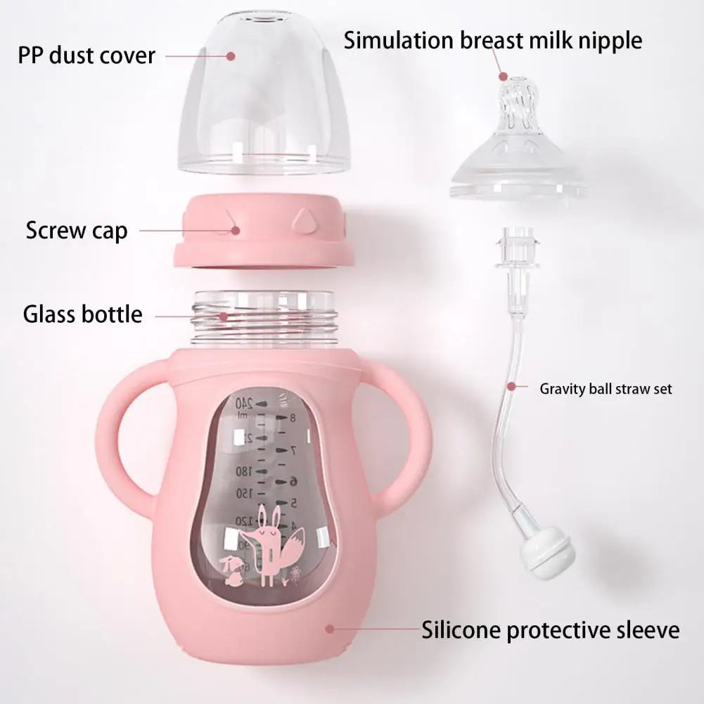 Norvo | Baby Drikkeflaske med Håndtak – Silikon med Myk Nipple & Dyre Design