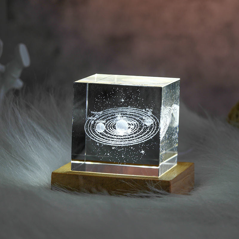 Skanto | 3D Krystall Cube Måne Nattlampe