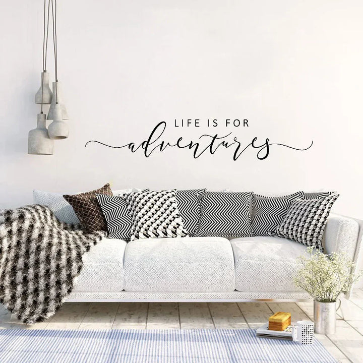 Adventure Quote Wall Sticker Removable PVC Vinyl Wall Decal Daily Mantra Decoration Inspirational Creative DIY Home Decor For Living Room Bedroom Study | Skanto