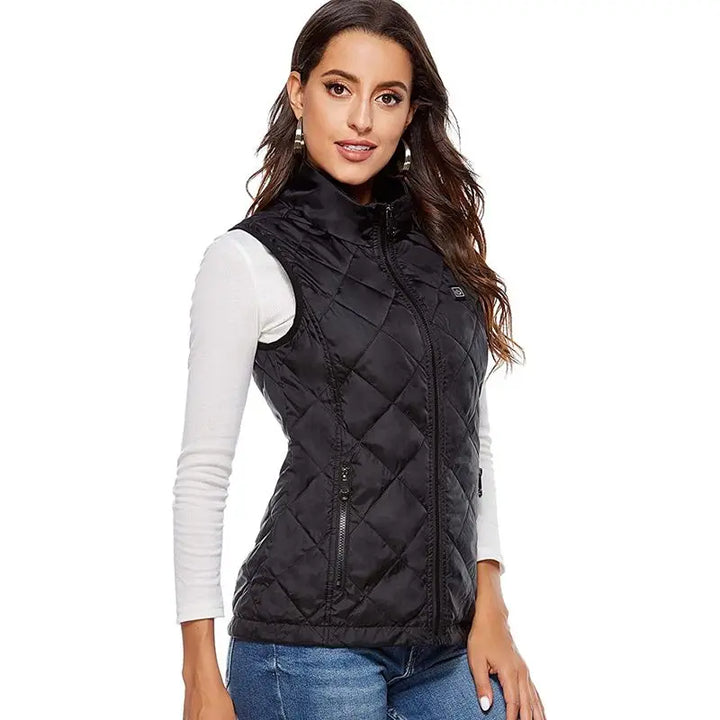 Skanto | ThermaBelle Kvinners Varmevest | USB oppvarmet vest med infrarød teknologi | Temperaturregulerende & lettvekt | Ideell for høst & vinter