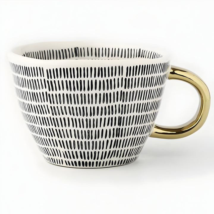 Keramisk krus med geometrisk design – Stilig og moderne | Ideell for kaffe eller te