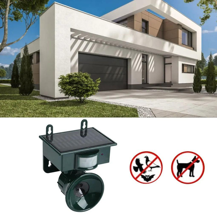 Skanto | TerraGuard – Værbestandig solcelle fugleskremsel med PIR bevegelsessensor og naturlig lydavskrekkende