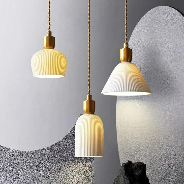 Moderne nordisk keramik-pendellamper