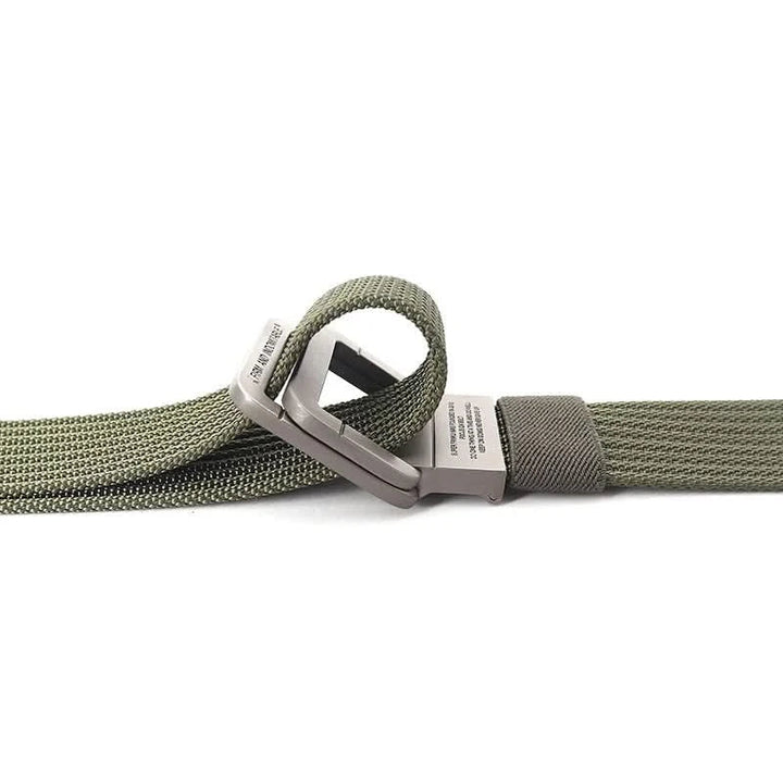 Skanto | Unisex lerretsbelte – Dobbel metallring spenne, justerbar