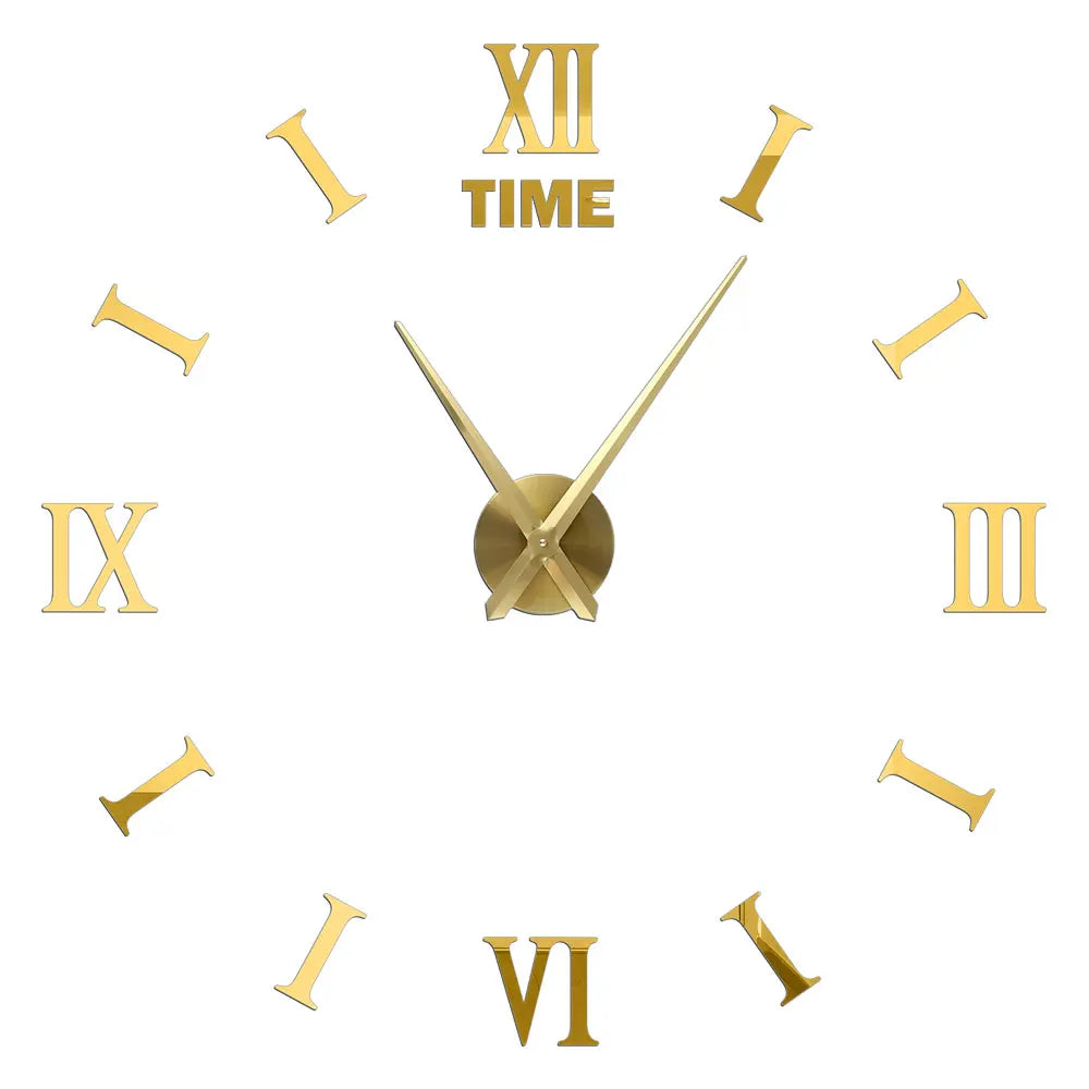 Large DIY 3D Mirror Acrylic Wall Clock for Kitchen, Dining Room, Living Room | Skanto