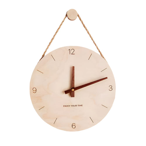 WoodHush Minimalist Veggklokke Skanto