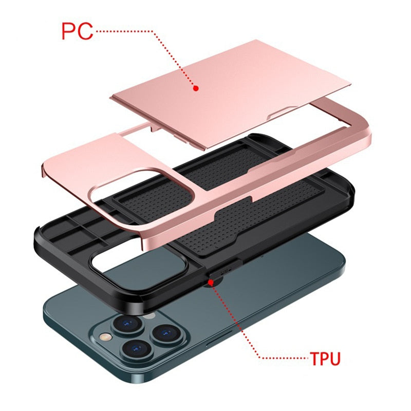 Skanto | Business Armor Slide Wallet iPhone Case
