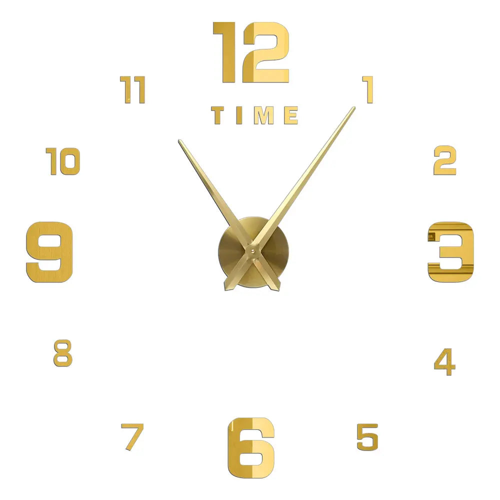 Large DIY 3D Mirror Acrylic Wall Clock for Kitchen, Dining Room, Living Room | Skanto