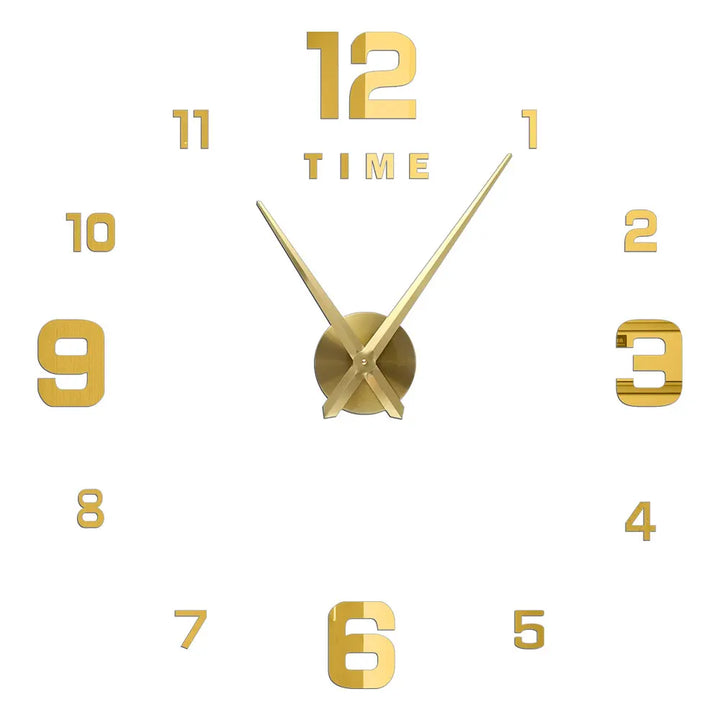 Large DIY 3D Mirror Acrylic Wall Clock for Kitchen, Dining Room, Living Room | Skanto