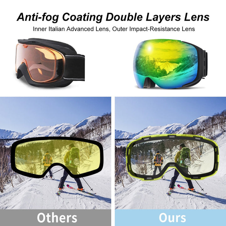 Magnetisk UV-beskyttelse anti-dugg ski goggles | Skanto