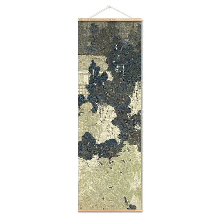 Japansk Ou-Mi Ukiyoe Rulleskriftsutskrift Poster Landskap Veggkunst Bilder Stue Vintage Maleri Bondegård Innredning