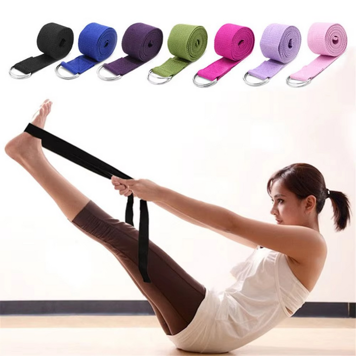 Skanto | Premium bomull yoga stropp med justerbar D-ring spenne for stretching og pilates