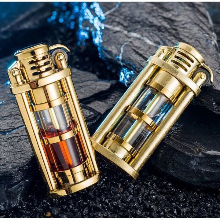 Transparent vindtett Metall Kerosene Flamme Fusjon Lighter | Skanto
