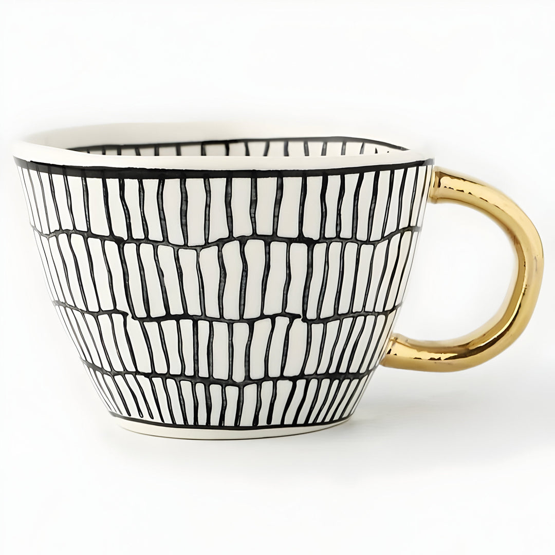 Keramikkopp med geometrisk design – Stilig og moderne | Ideell for kaffe eller te | Skanto