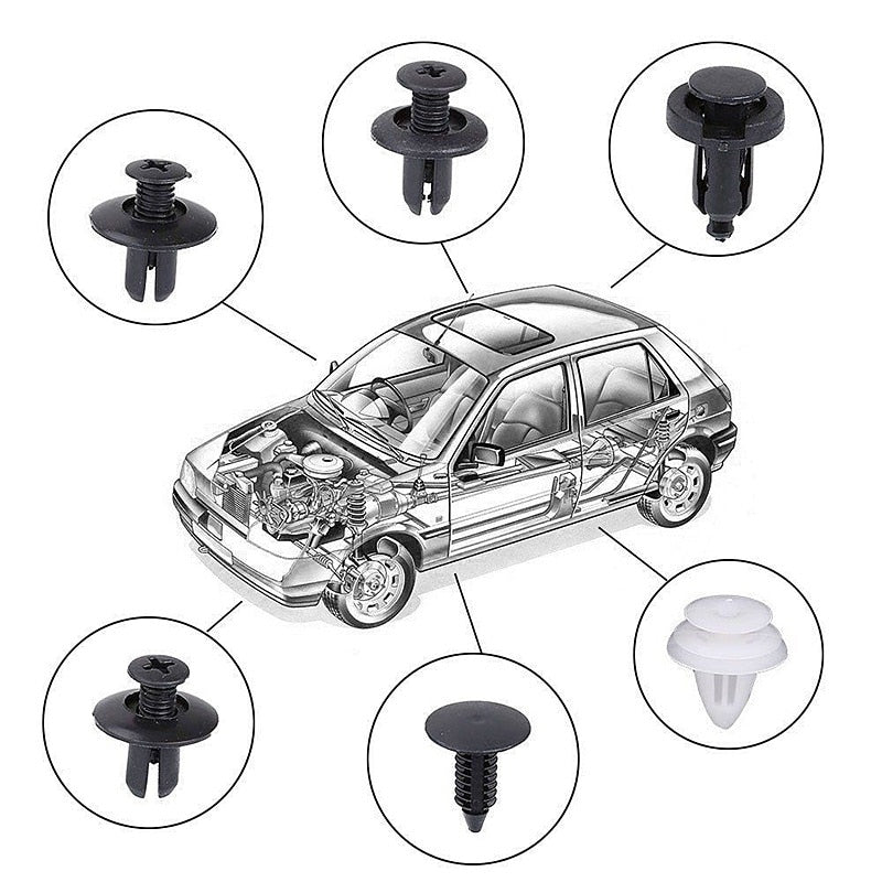 Skanto | 100stk Auto Festepinne Rivet Bumper Bil Kviste Kit