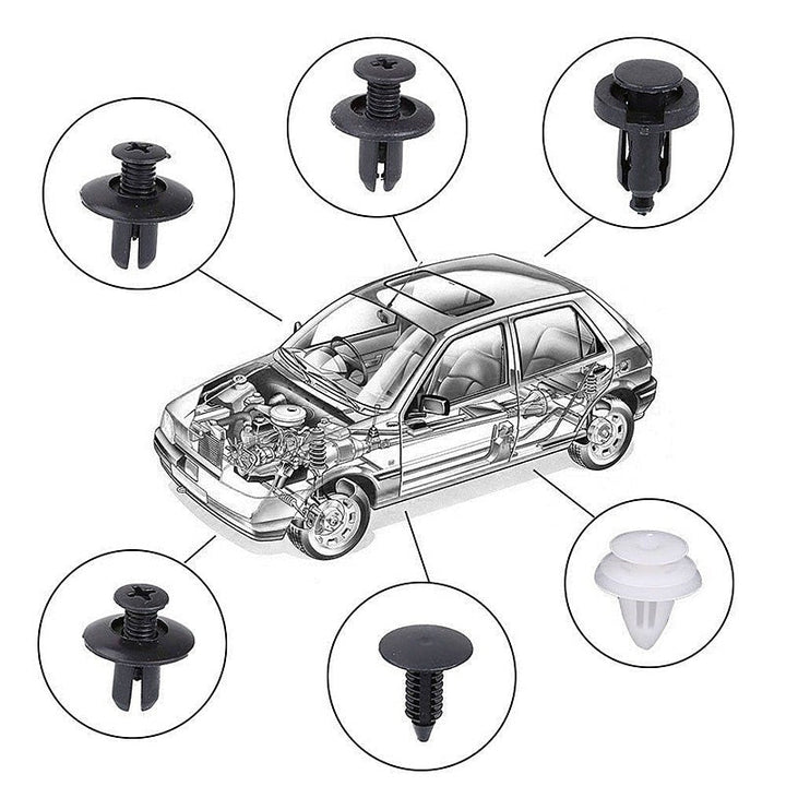100stk Auto Festepinne Rive Bumper Bil Klips Sett | Skanto