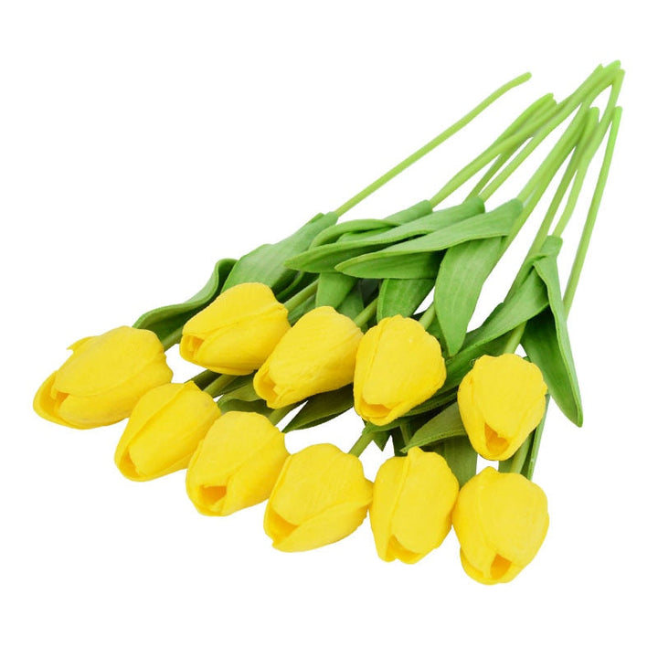 Skanto | Kunstig Blomsterbukett med Tulipaner, Dekorasjon (10 Stykker)