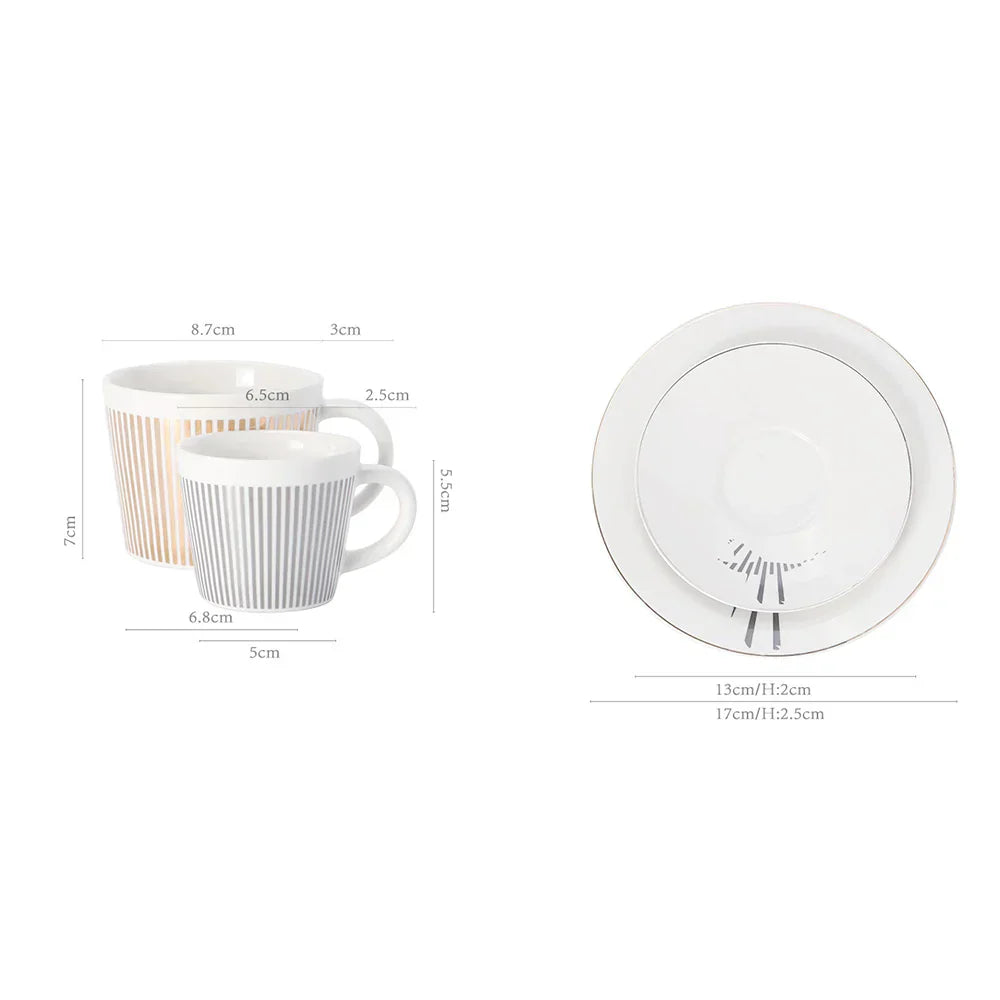 Skanto | Kreativ dynamisk SLR kopp Leopard anamorfisk zebra kopp Luycho kaffe te kopp sett med underlag 90ml-225ml
