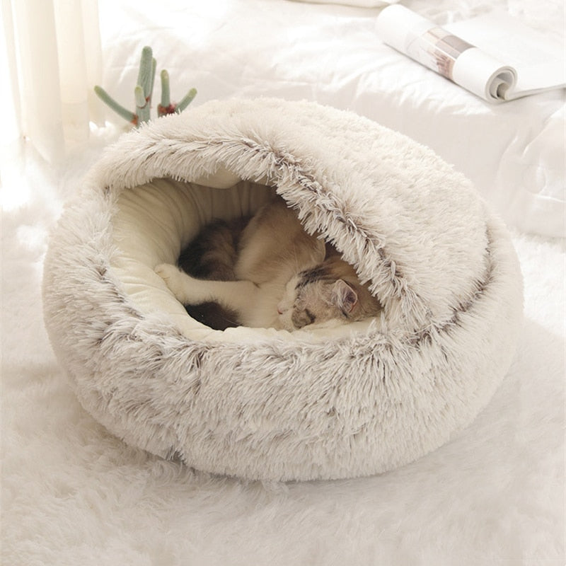 Rund Plysj Hundeseng | Skanto