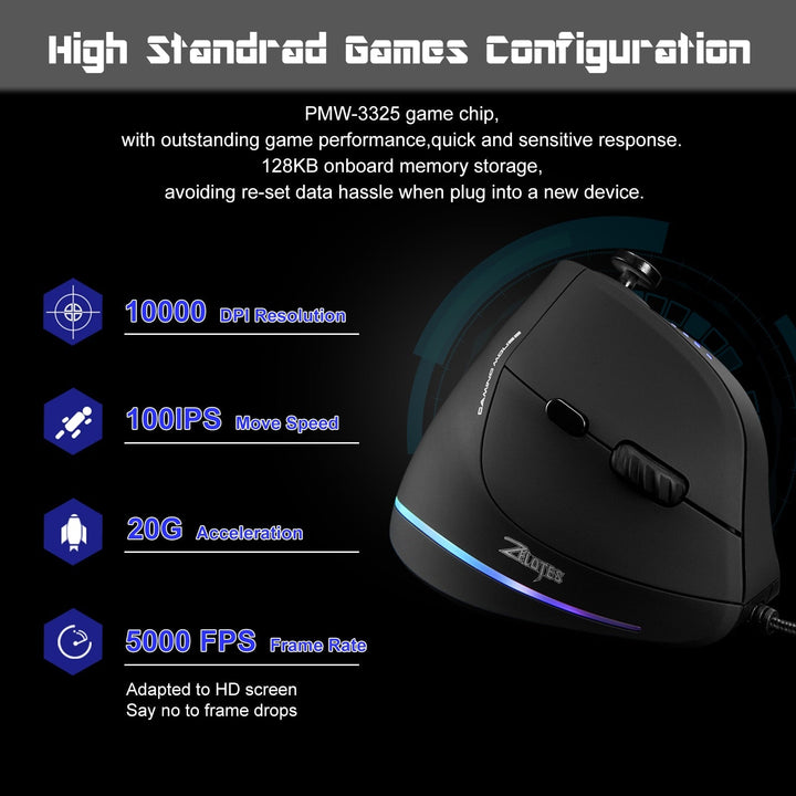 Skanto | Programmerbar Ergonomisk RGB Game Master Mus