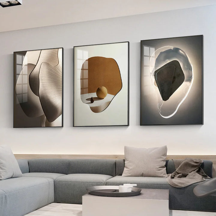 Modern Aesthetic Abstract Geometry Wall Art Fine Art Canvas Prints Pictures For Luxury Apartment Living Room Dining Room Entry Foyer Art Decor | Skanto
