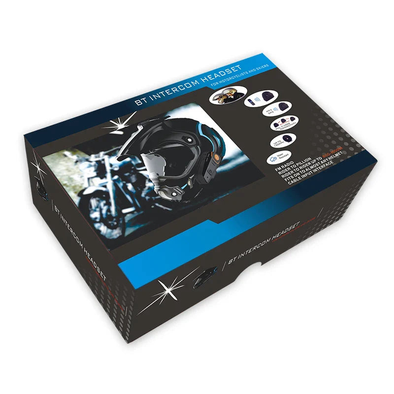 Skanto | Vanntett Bluetooth motorsykkel intercom med FM og 1000M rekkevidde – RoadLink