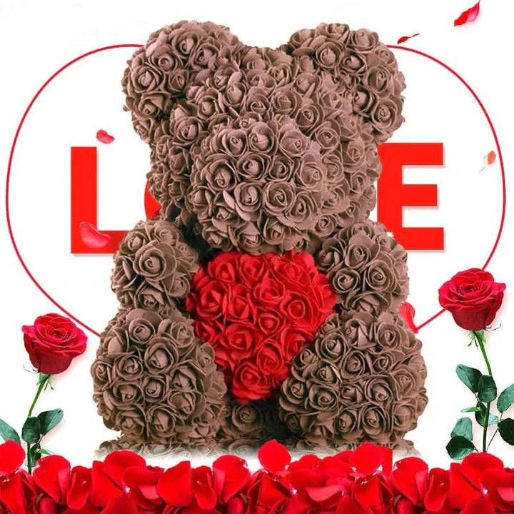 Skanto | Rose Teddy Bear with Handmade Foam Roses – 40cm
