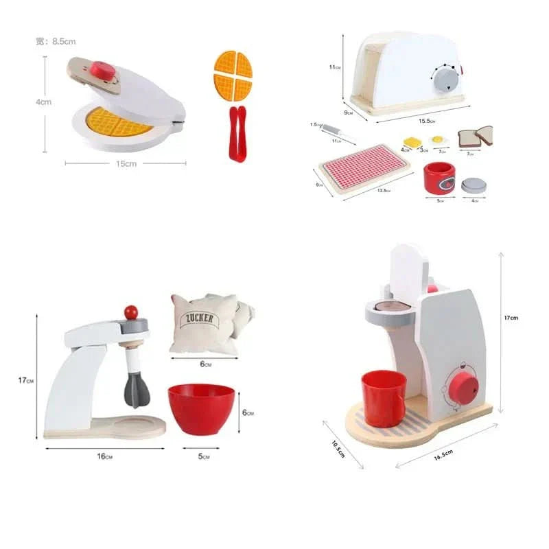 Skanto | Premium tre leke kjøkken med blender, brødrister & kaffemaskin