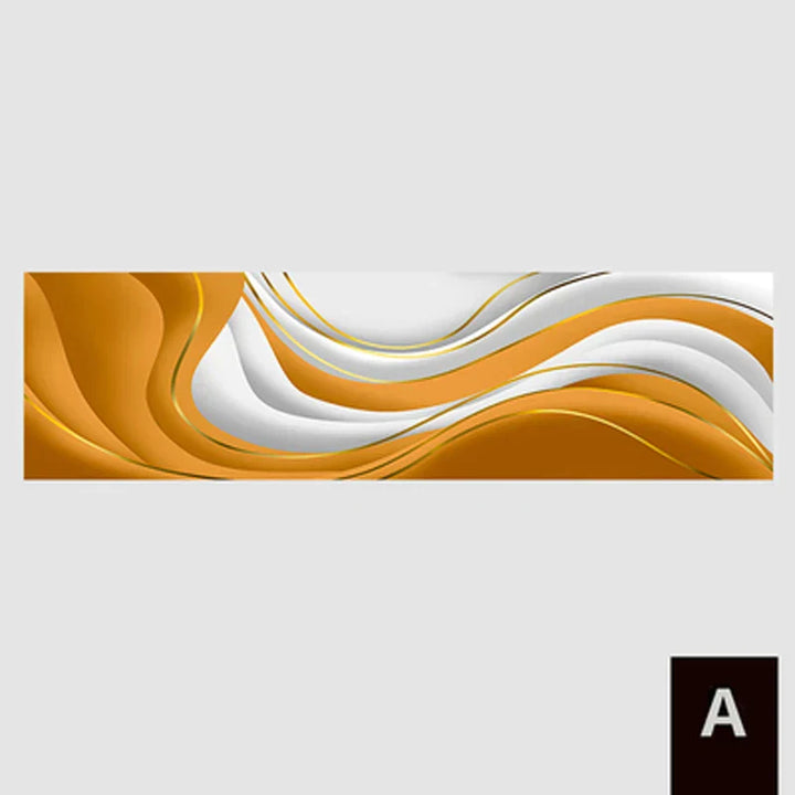 Modern Abstract Green Gray Gold Flowing Ribbon Wall Art Fine Art Canvas Prints Tall Format Pictures for Living Room Foyer Staircase Wall Decor | Skanto
