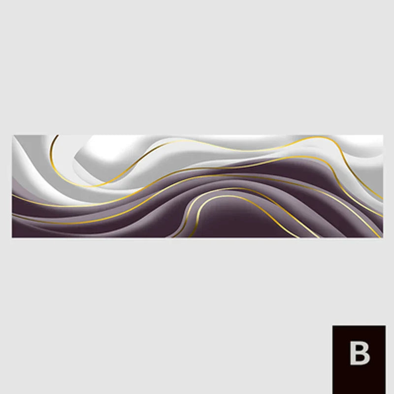 Modern Abstract Green Gray Gold Flowing Ribbon Wall Art Fine Art Canvas Prints Tall Format Pictures for Living Room Foyer Staircase Wall Decor | Skanto