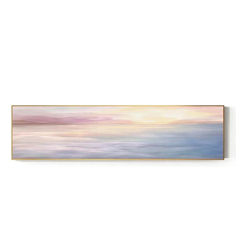 Pastel Blue Pink Purple Abstract Landscape Wall Art Fine Art Canvas Print Wide Format Picture for Bedroom Above Bed or Above Sofa | Skanto