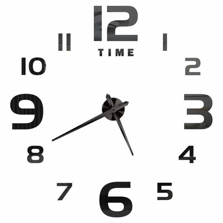 Large DIY 3D Mirror Acrylic Wall Clock for Kitchen, Dining Room, Living Room | Skanto