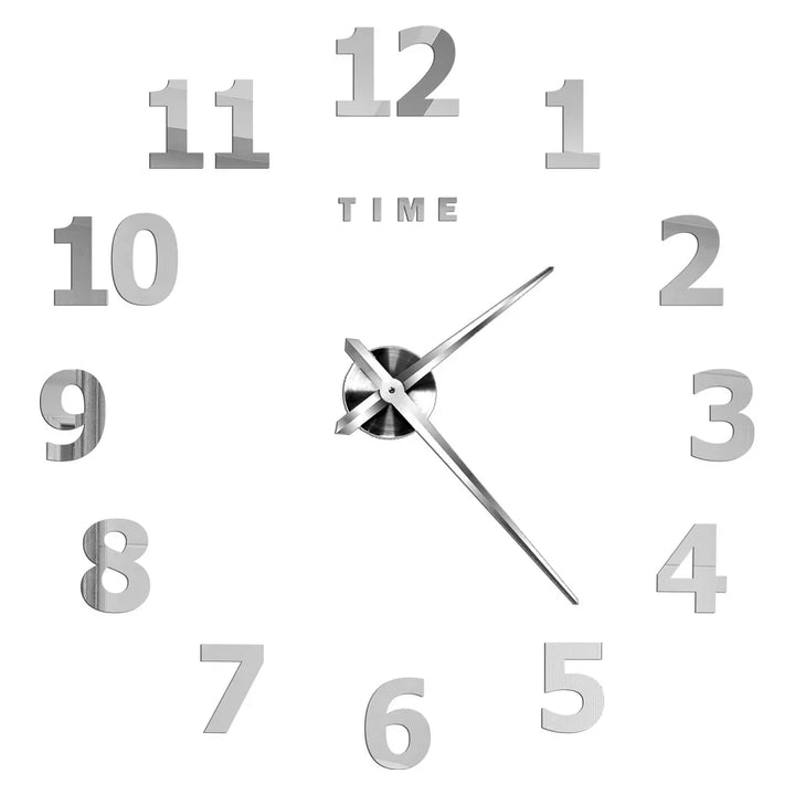 Large DIY 3D Mirror Acrylic Wall Clock for Kitchen, Dining Room, Living Room | Skanto
