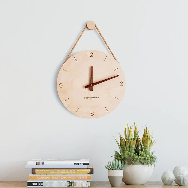 WoodHush Minimalist Veggklokke Skanto