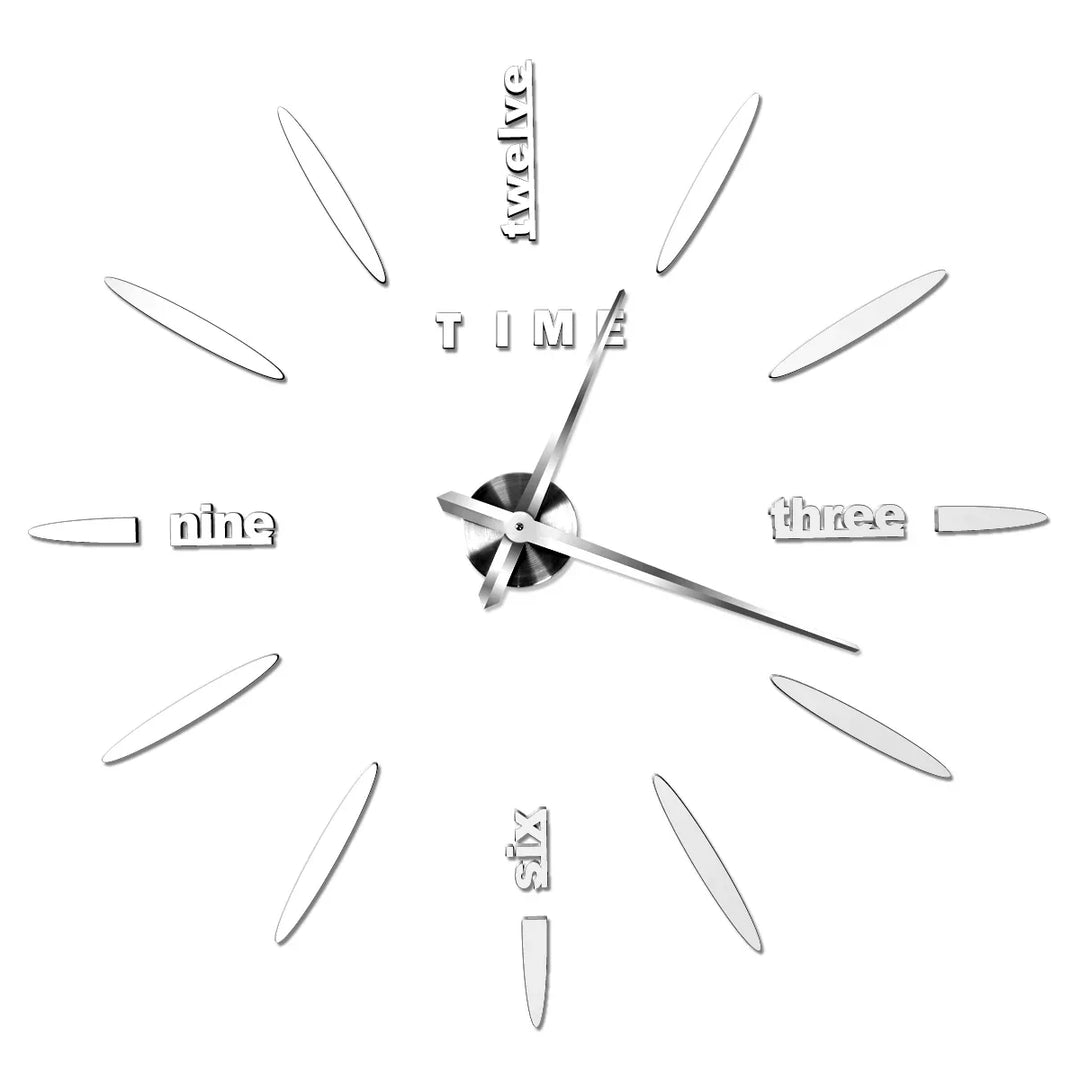 Large DIY 3D Mirror Acrylic Wall Clock for Kitchen, Dining Room, Living Room | Skanto