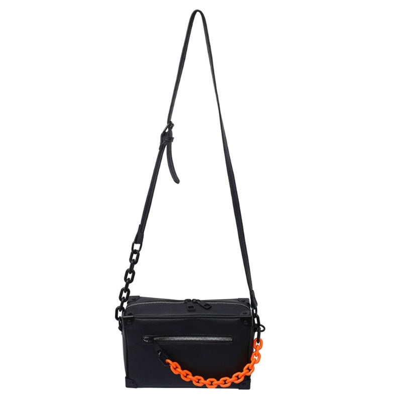 Skanto | Unisex Crossbody Kjede Lær Budveske