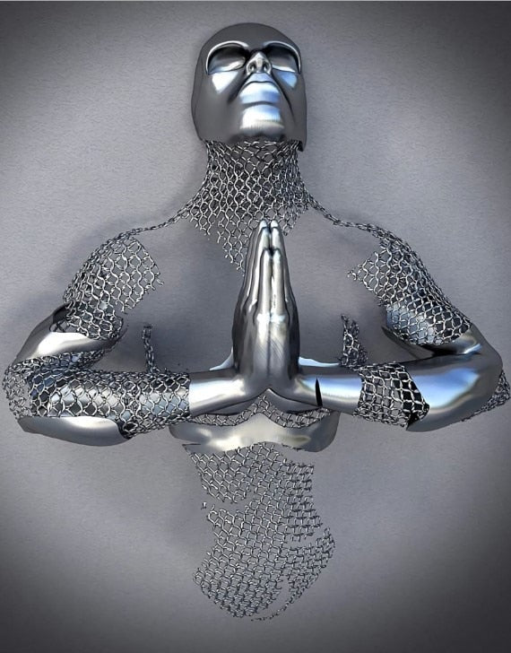 Skanto | Metallfigur Statuer Stiler Abstrakt Lærred Maleri Par Veggkunst Kjærlighet Skulptur Plakat Trykk Hjemmedekorasjon Stue Gaver