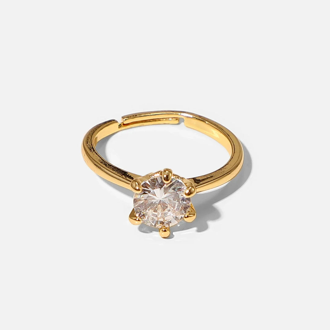 Skanto | Justerbar Klassisk 6 Tann Delikat Diamantring