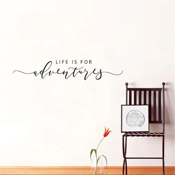 Adventure Quote Wall Sticker Removable PVC Vinyl Wall Decal Daily Mantra Decoration Inspirational Creative DIY Home Decor For Living Room Bedroom Study | Skanto