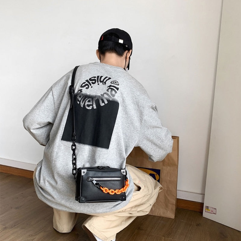 Skanto | Unisex Crossbody Kjede Lær Budveske