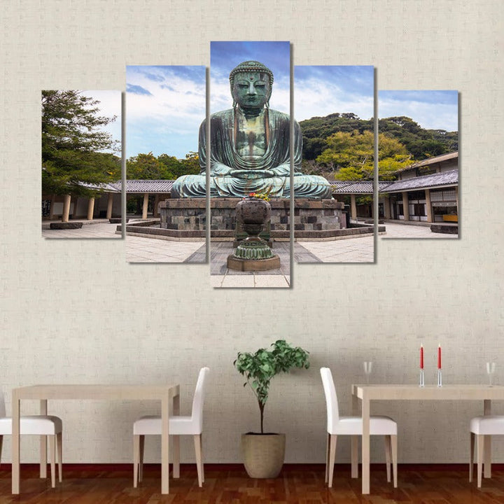 5 Stykke Abstract Den store Buddha fra Kamakura - Lerret Veggkunst Maleri | Skanto