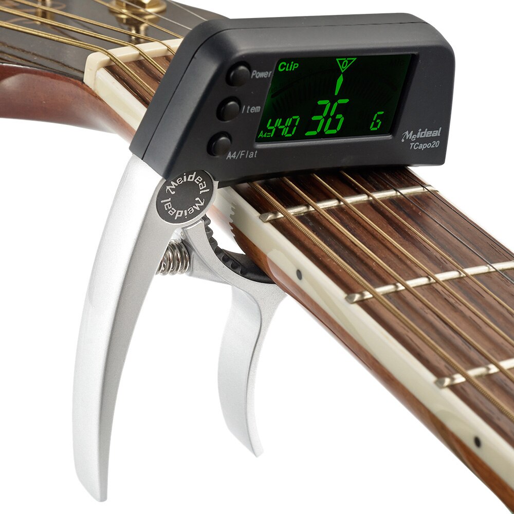 Capo & Stimmgerät „TuneGrip“ – 2-i-1 Gitarrenzubehör med LCD-bildeskjerm