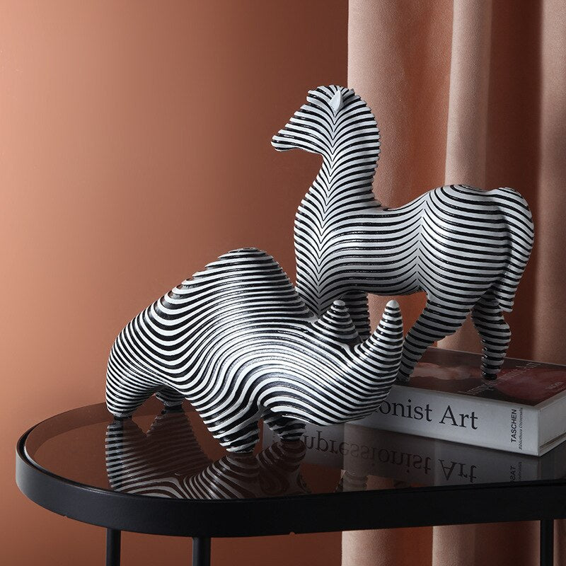 Skanto Figurer Hjem Deko Rom Harz Neshorn Skulpturer Figurer For Innendørs Ornamenter Hjem Deko Kunst Håndverk Tilbehør