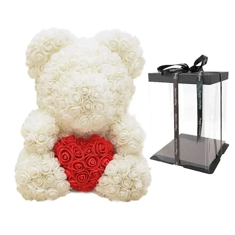 Skanto | Rose Teddy Bear with Handmade Foam Roses – 40cm