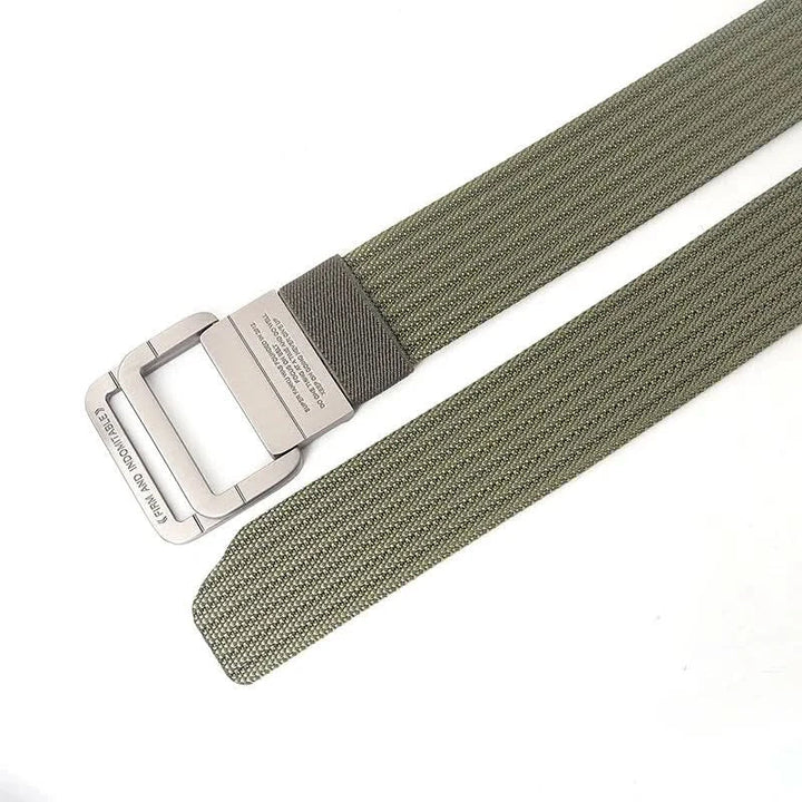 Unisex-Canvas-Gürtel – Doppelte Metallringschnalle, verstellbar